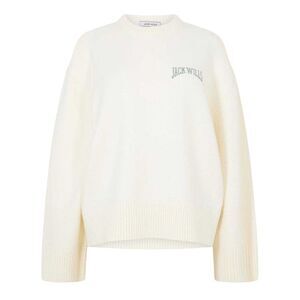 Jack Wills Womens/Ladies Arched Logo Oversized Sweater / Vintage White